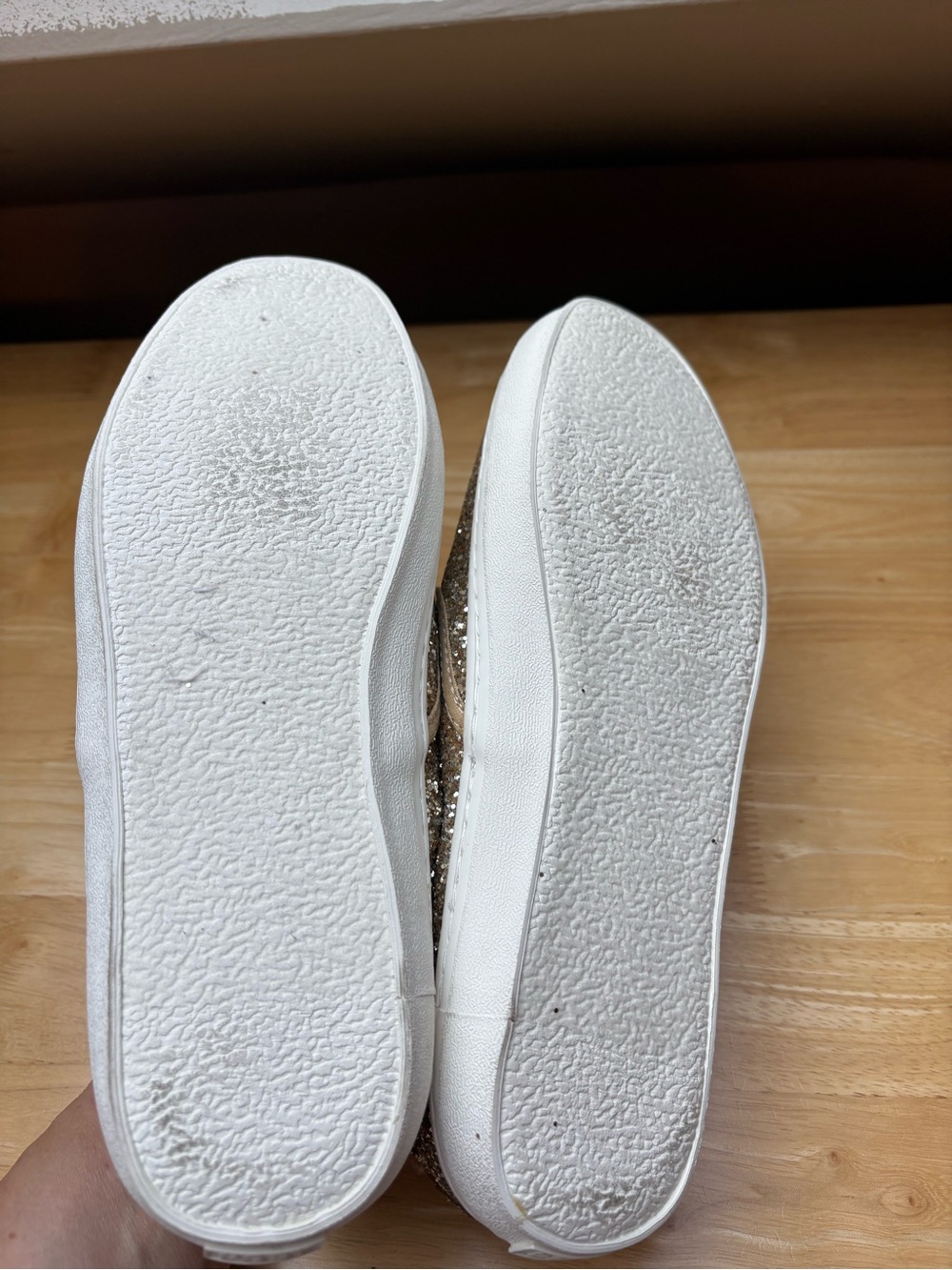 Old Navy Champagne Glitter Slip-On Sneakers | Women's Sz 8.5 - Picture 4 of 7